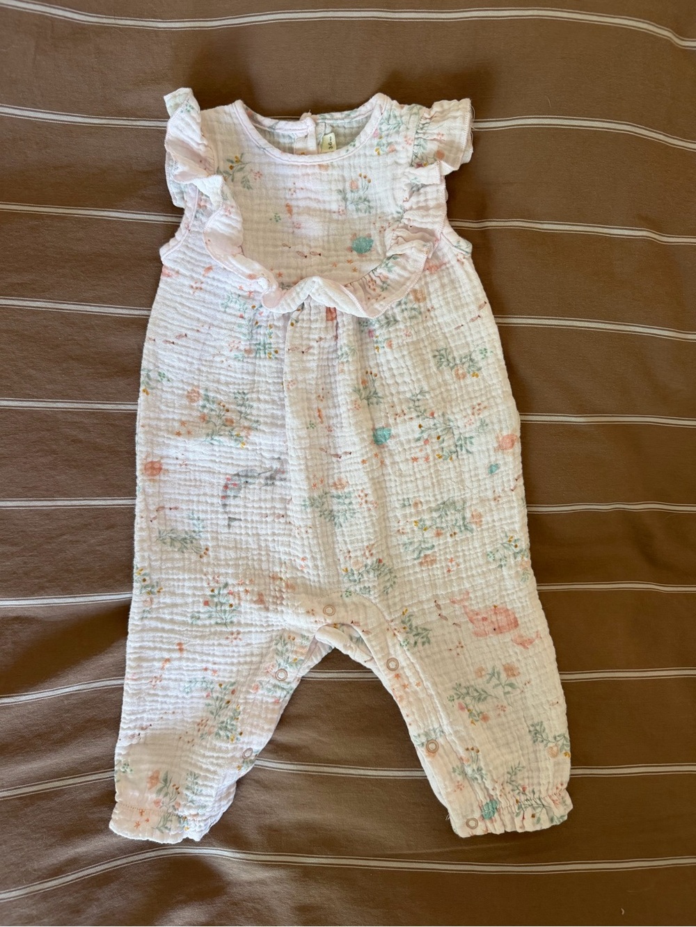 Elegant Baby Floral Muslin One-Piece Romper